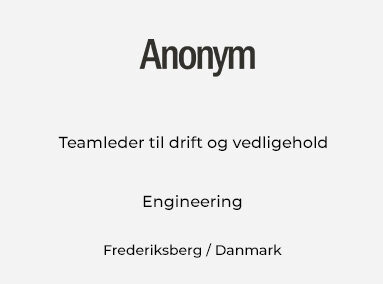 Teamleder til drift og vedligehold