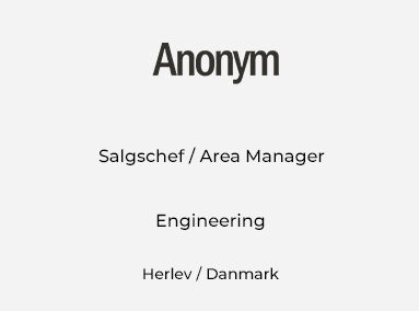 Salgschef / Area Manager